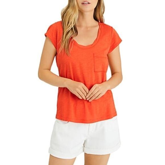 Sanctuary Traveler Twist Neck Cotton Blend Top Orange Size XS 0613 - Picture 2 of 3